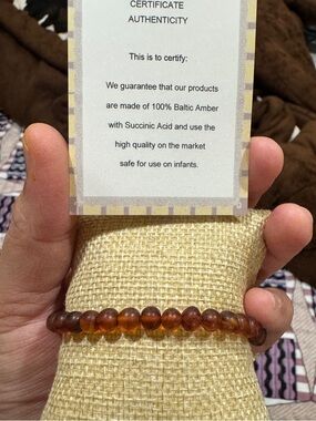 RAW AMBER 📌 Baltic Beaded Stretch Bracelet